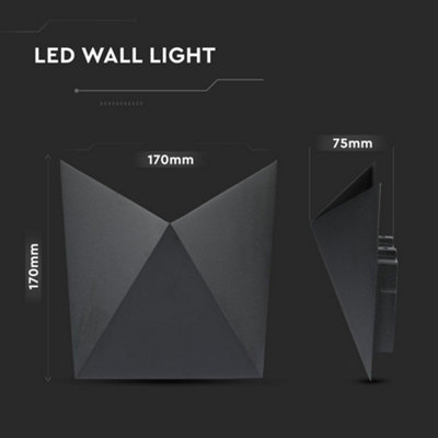 V-TAC Sleek LED Wall Light Black