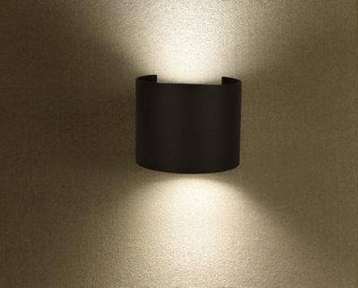 V-TAC Sleek Wall Lamp Black Round