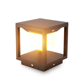 V-TAC Solar Pillar Light LED Black Outdoor with Inbuilt Sensor