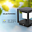 V-TAC Solar Pillar Light LED Black Outdoor with Inbuilt Sensor