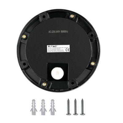 V-TAC VT1317 Indoor/Outdoor Led Step Light 3000k Black Body Round 2W ...