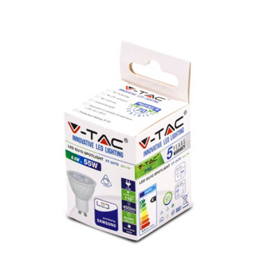 V-TAC VT21198 LED Ripple Plastic GU10 Dimmable Spotlight Samsung Chip 3000K 6.5W