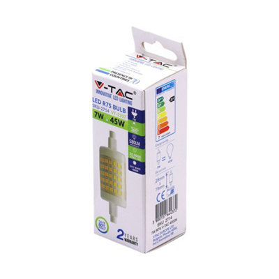 V-TAC VT2715 7W R7S LED High Quality Modern Plastic Bulb 6400K (VT-2237)
