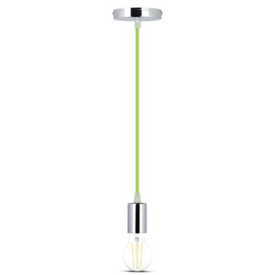 V-TAC VT3785 High Quality E27 Chrome Metal Cup Pendant Light Green (Vt-7338)