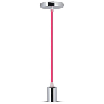 V-TAC VT3792 High Quality E27 Chrome Metal Cup Pendant Light Rose Red (Vt-7338)