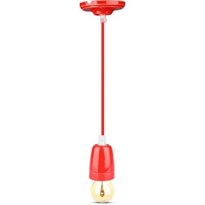 V-TAC VT3807 High Frequency Porcelain Lamp E27 Holder Red (VT-7998)