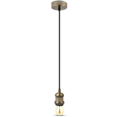 V-TAC VT3843 High Quality Metal Pendant Light E27 Holder - Bronze (VT-7555)
