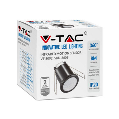 V-TAC VT6609 High Quality Modern PIR Ceiling Sensor Black Body (MAX ...