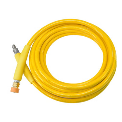 V-TUF 10m 2 WIRE, TOUGH COVER 3/8" 400BAR 155C  V-TUF YELLOW JETWASH HOSE with DURAKLIX HEAVY DUTY MSQ COUPLINGS