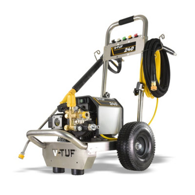 V-TUF 240T - 240v Compact, Industrial, Mobile Electric Pressure Washer - 1450psi, 100Bar, 12L/min (TOTAL STOP)