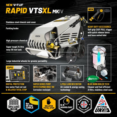 V-TUF RAPID VTS 1520HPC MOBILE HOT PRESSURE WASHER 415V, 200Bar, 15L/Min