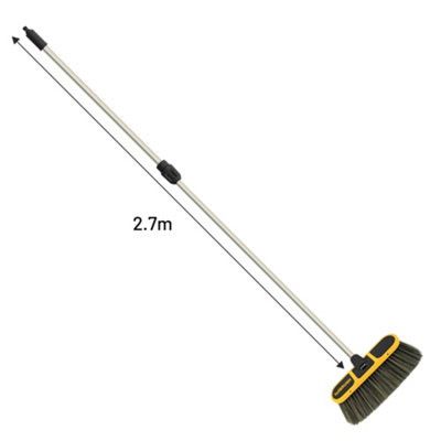 V-TUF tufBRUSH900 CAR WASH BRUSH BLACK WITH RUBBER EDGING WITH TELESCOPIC POLE EXTENDS UPTO 2.7M