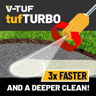 V-TUF tufTURBO 350 BAR 100degC 05 HEAVY DUTY TURBO NOZZLE SSQ INLET - V-SPIN DEEP CLEAN TECHNOLOGY