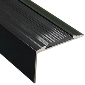V1 Stair Nosing Trim 3ft / 0.9metres Black Anti-Slip Edging Strip Tile / Laminate / Wood To Vinyl Or Carpet