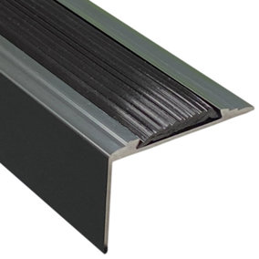 V1 Stair Nosing Trim 3ft / 0.9metres Grey Anti-Slip Edging Strip Tile / Laminate / Wood To Vinyl Or Carpet