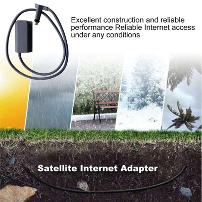 V2 Ethernet Adapter Satellite USB Internet Powerline Kit with Rectangle Dish Antenna