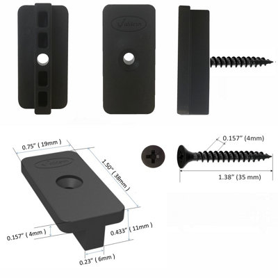 Valdern 100 pieces Composite Decking Clips with Black Screws 6mm Gap