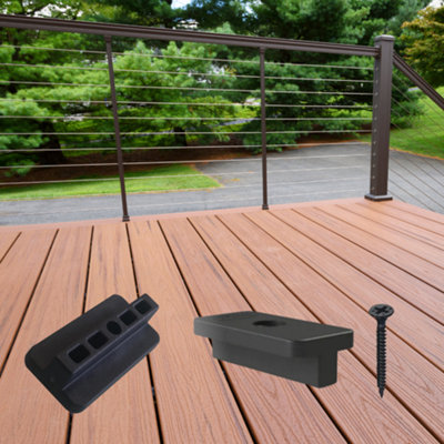 Valdern 100 pieces Composite Decking Clips with Black Screws 6mm Gap