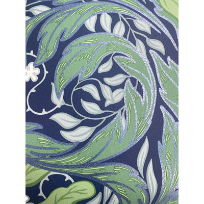 Vale Leaf Green / Blue Wallpaper Muriva 221501