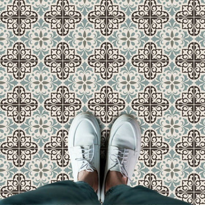 Valencia Dual Tone Colour Floral Tiles Self-adhesive kitchen, bathroom, home Price Comparisons | Compare The Build