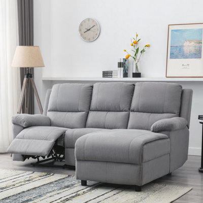 Valencia Fabric Chaise 3 Seater High Back Modern L Shaped Corner Lounge Recliner Sofa