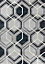 Valencia Modern Hexagon Design Carved Area Rugs Black 60x220 cm