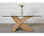 Valencia Oak 160cm Small Glass Dining Table