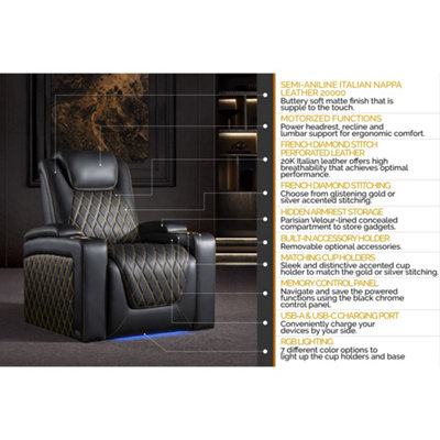 Valencia Oslo Ultimate Luxury Edition Home Theater Seating Row of 5 ...