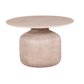 Valencia Round Coffee Table - Cane & Mango Wood - L80 x W80 x H45 cm