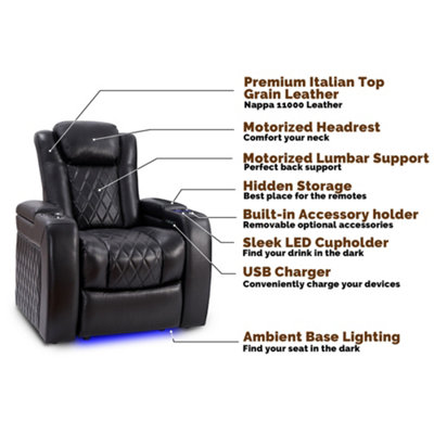Valencia Tuscany Slim Home Theater Seating Row of 4 Loveseat Right ...
