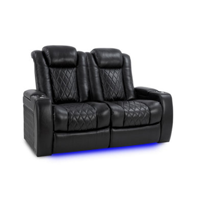 Valencia Tuscany XL Home Theater Seating Row of 2 Loveseat Midnight ...