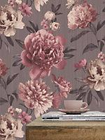 Valentina Big Bloom Mauve Wallpaper