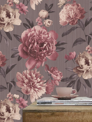 Tapestry Floral Charcoal/Pink