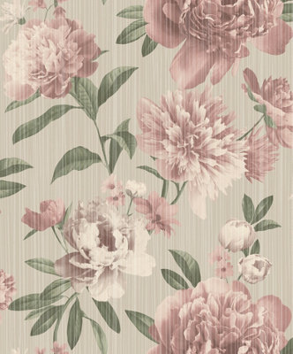 Valentina Big Bloom Soft Pink Wallpaper