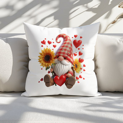Valentines Gonk Printed Faux Suede Cushion 45cm x 45cm