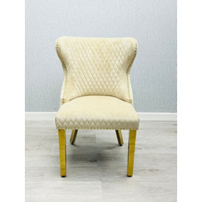 Valentino Gold Detailing Knocker Back Dining Chair