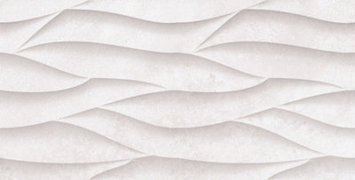 Valeria Cemento White Decor Matt Brutalist Effect 300mm x 600mm Rectified Ceramic Wall Tiles (Pack of 5 w/ Coverage of 0.9m2)