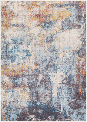 VALERIE Abstract Modern Marble Dark Blue Area Rug 120 x 170 cm