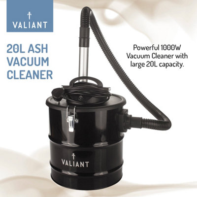 Valiant Ash Vacuum for Fireplaces, Stoves and Barbecue 1000W 20L Capacity