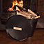 Valiant Fireside Metal Coal, Log & Kindling Bucket with Lid