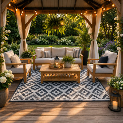 Valiant Outdoor Large Waterproof Rug for Gardens, Patio and Decking 9ft ...