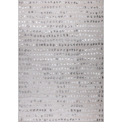 VALKIRIA Scandi Modern Beige/White Polka Dot Area Rug 160 x 220 cm