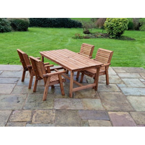 Valley 4 Seat Set 4XC Table - Timber - L220 x W330 x H95 cm - Garden Furniture - Minimal Assembly Required