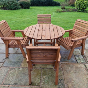 Valley 4 Seater Round 4XC - Timber - L220 x W220 x H95 cm - Garden Furniture - Minimal Assembly Required