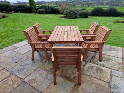 Valley 5 Seat Set 5XC Table - Timber - L220 x W230 x H95 cm - Garden Furniture - Minimal Assembly Required