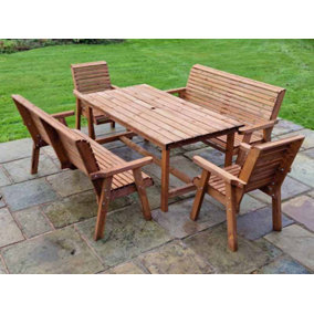 Valley 8 Seat Set 2XC 2X3B - Timber - L220 x W330 x H95 cm - Garden Furniture - Minimal Assembly Required