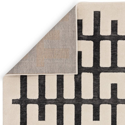 Valley Charcoal Ivory Junction Soft Rug Rug 160x230cm for the - 3