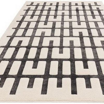 Valley Charcoal Ivory Junction Soft Rug Rug 160x230cm for the - 4