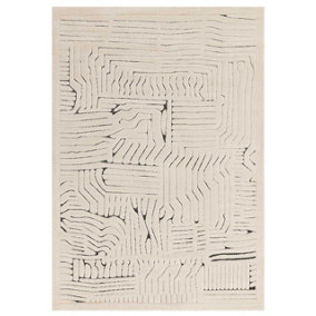 Valley Ivory Charcoal Route Soft Rug Rug 120x170cm for the