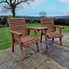 Valley Love Seat Angled - Timber - L100 x W163 x H95 cm - Garden Furniture - Flat Pack - Fully Assembled